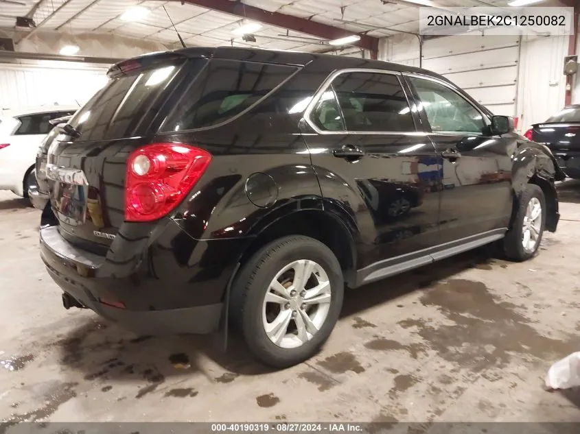 2012 Chevrolet Equinox Ls VIN: 2GNALBEK2C1250082 Lot: 40190319