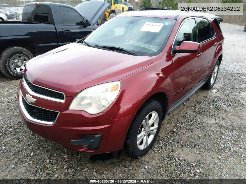 2012 Chevrolet Equinox 1Lt VIN: 2GNALDEK2C6234222 Lot: 40205720