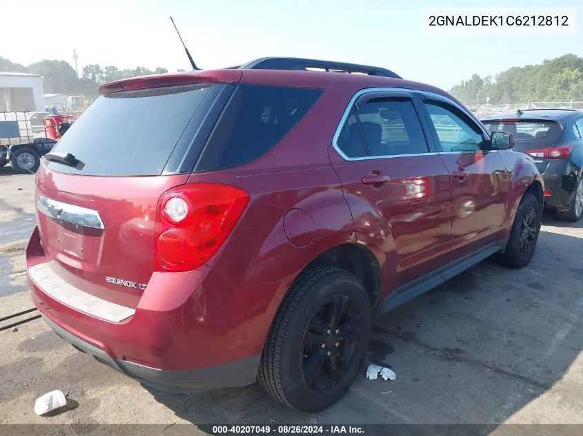 2012 Chevrolet Equinox 1Lt VIN: 2GNALDEK1C6212812 Lot: 40207049