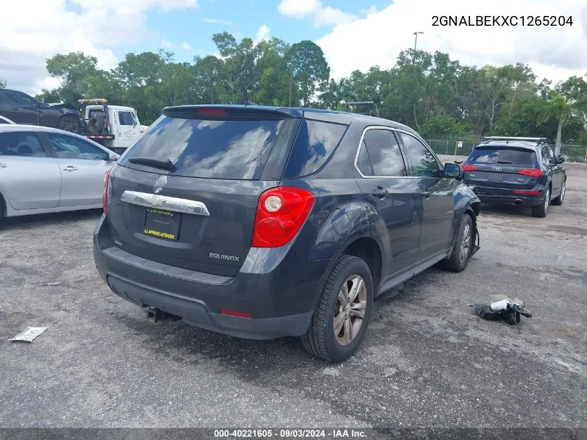 2012 Chevrolet Equinox Ls VIN: 2GNALBEKXC1265204 Lot: 40355045