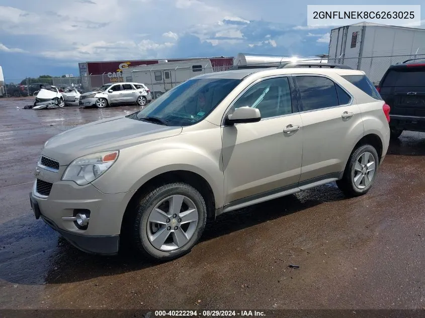 2012 Chevrolet Equinox 2Lt VIN: 2GNFLNEK8C6263025 Lot: 40222294