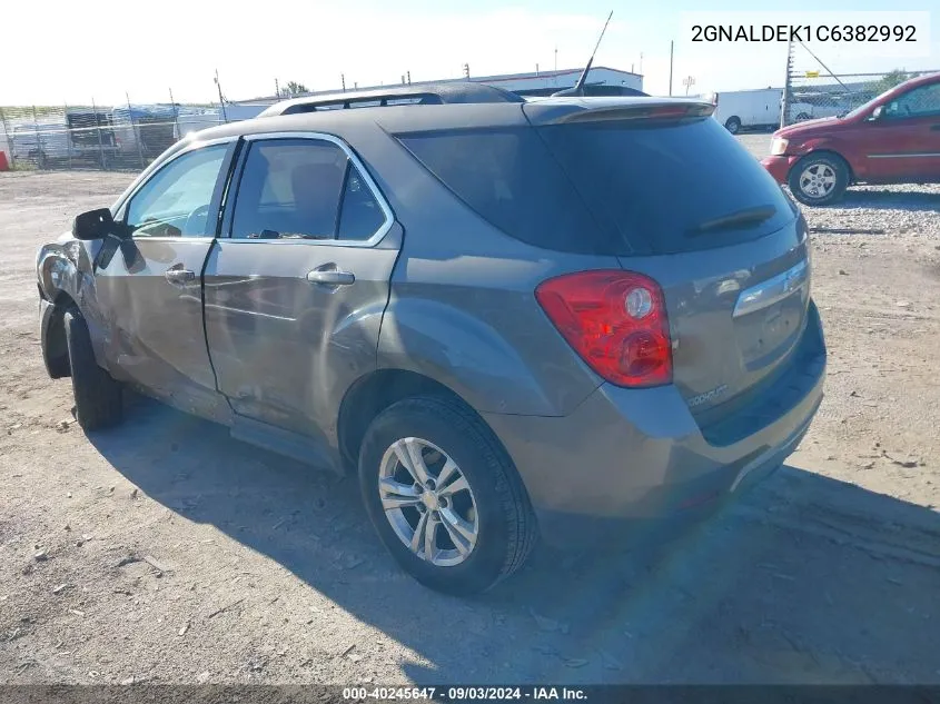 2012 Chevrolet Equinox 1Lt VIN: 2GNALDEK1C6382992 Lot: 40245647