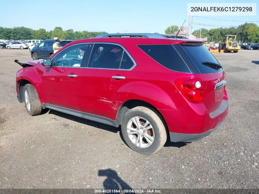 2012 Chevrolet Equinox Ltz VIN: 2GNALFEK6C1279298 Lot: 40251564