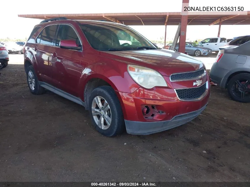 2012 Chevrolet Equinox 1Lt VIN: 2GNALDEK1C6363150 Lot: 40261342