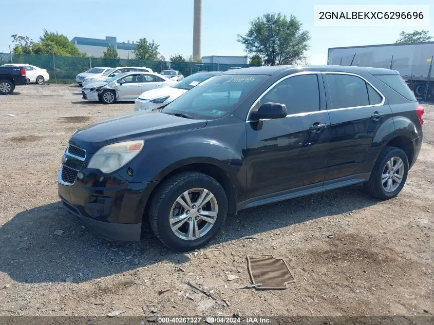 2012 Chevrolet Equinox Ls VIN: 2GNALBEKXC6296696 Lot: 40267327