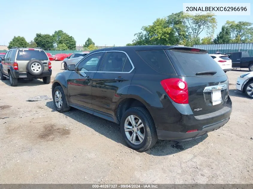 2012 Chevrolet Equinox Ls VIN: 2GNALBEKXC6296696 Lot: 40267327