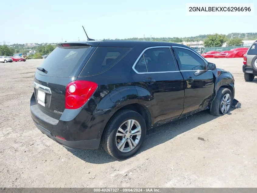 2012 Chevrolet Equinox Ls VIN: 2GNALBEKXC6296696 Lot: 40267327