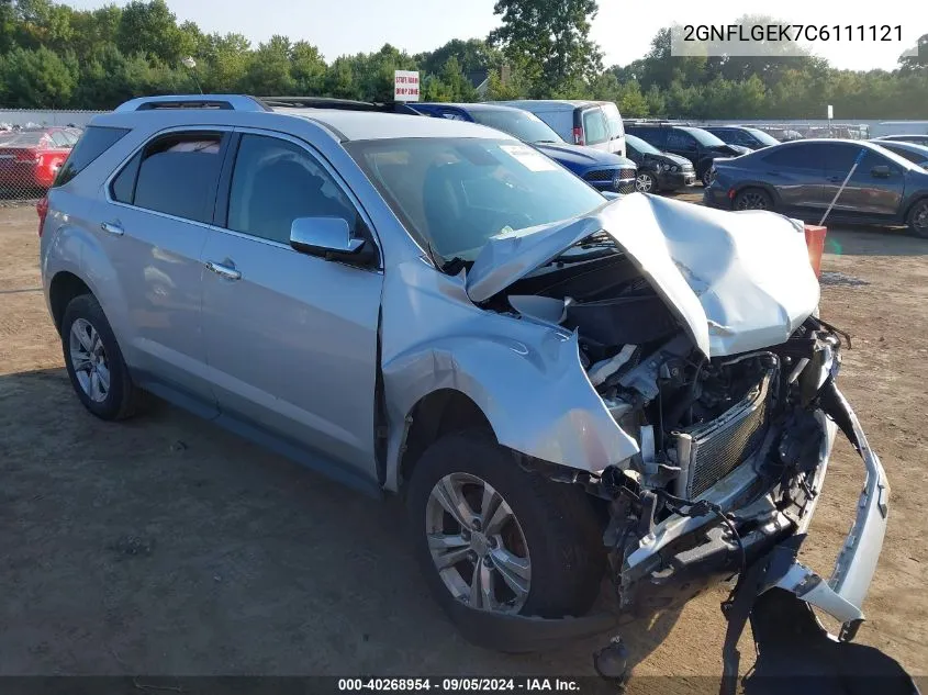 2012 Chevrolet Equinox Ltz VIN: 2GNFLGEK7C6111121 Lot: 40268954