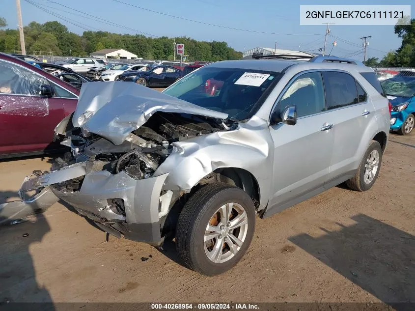 2012 Chevrolet Equinox Ltz VIN: 2GNFLGEK7C6111121 Lot: 40268954