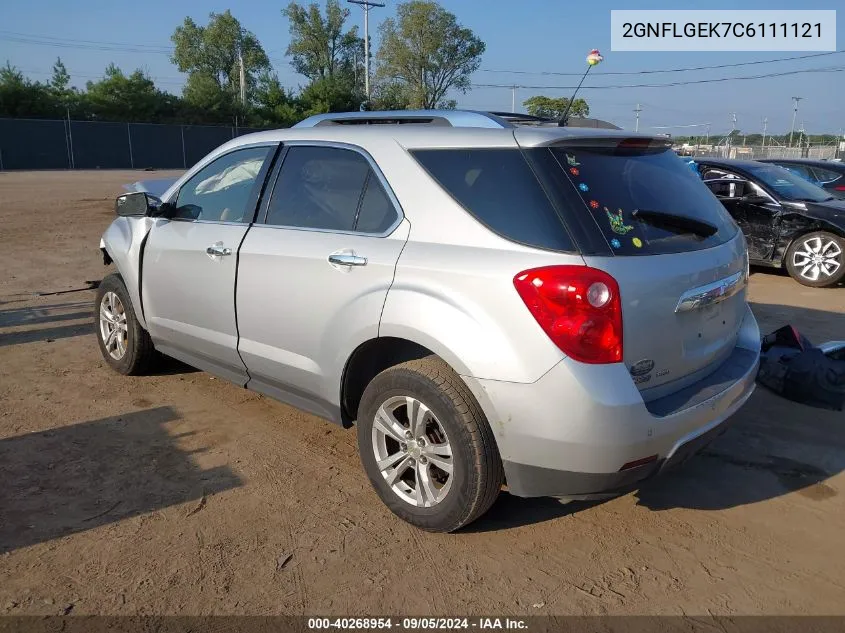 2012 Chevrolet Equinox Ltz VIN: 2GNFLGEK7C6111121 Lot: 40268954