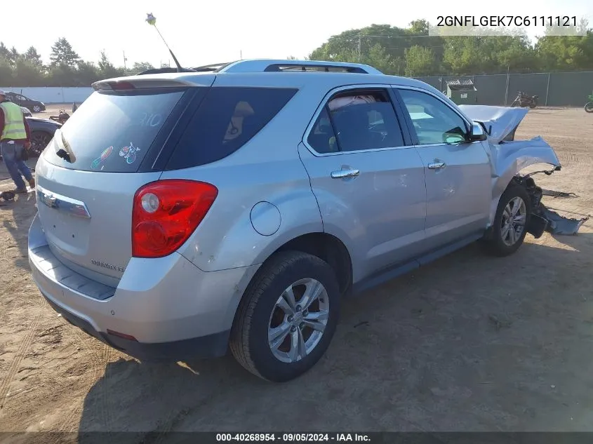 2012 Chevrolet Equinox Ltz VIN: 2GNFLGEK7C6111121 Lot: 40268954