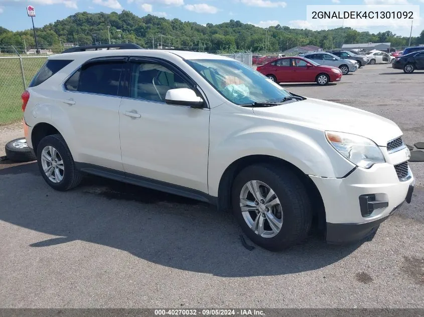 2012 Chevrolet Equinox Lt VIN: 2GNALDEK4C1301092 Lot: 40270032