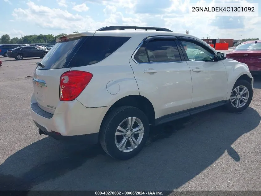 2012 Chevrolet Equinox Lt VIN: 2GNALDEK4C1301092 Lot: 40270032