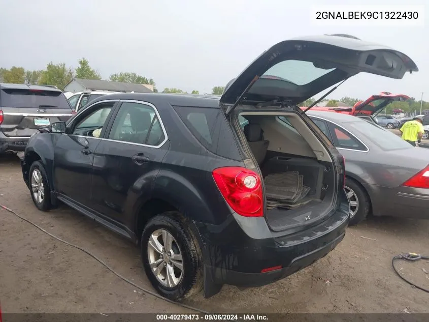 2012 Chevrolet Equinox Ls VIN: 2GNALBEK9C1322430 Lot: 40279473