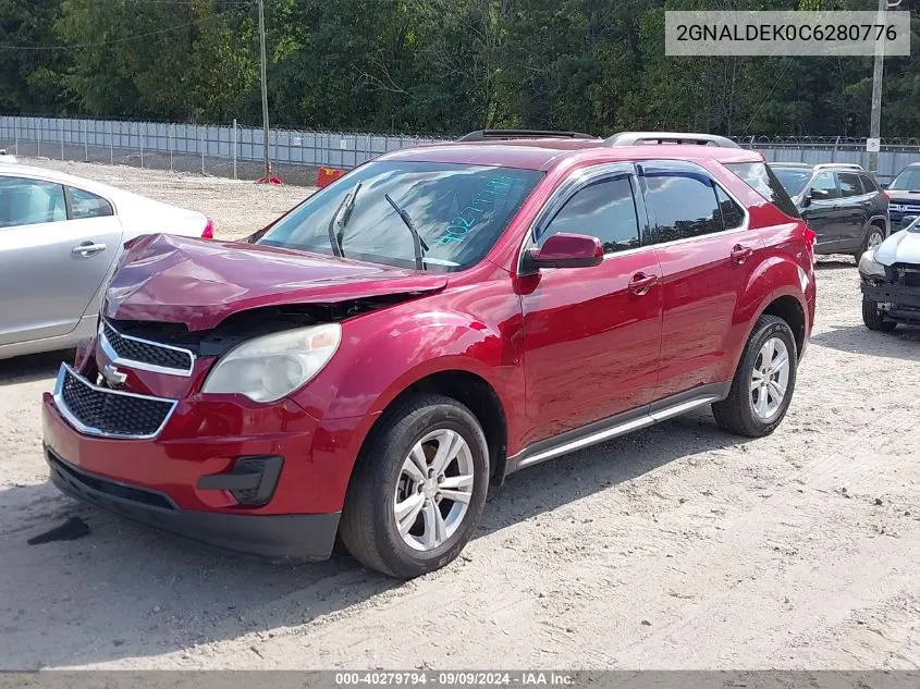 2012 Chevrolet Equinox 1Lt VIN: 2GNALDEK0C6280776 Lot: 40279794