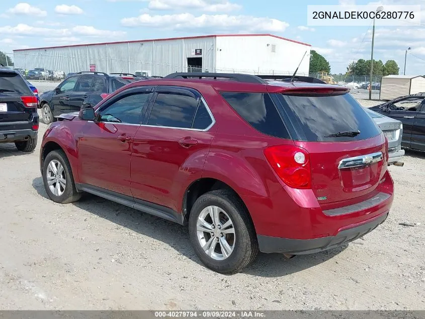 2012 Chevrolet Equinox 1Lt VIN: 2GNALDEK0C6280776 Lot: 40279794