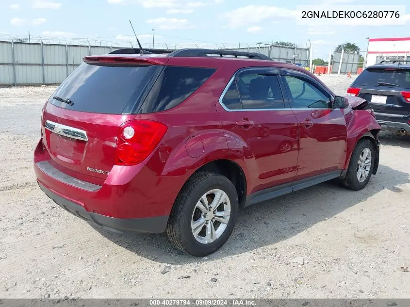 2012 Chevrolet Equinox 1Lt VIN: 2GNALDEK0C6280776 Lot: 40279794