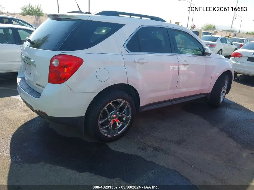 2012 Chevrolet Equinox 1Lt VIN: 2GNFLEEK2C6116683 Lot: 40291357