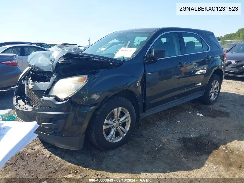 2012 Chevrolet Equinox Ls VIN: 2GNALBEKXC1231523 Lot: 40303849