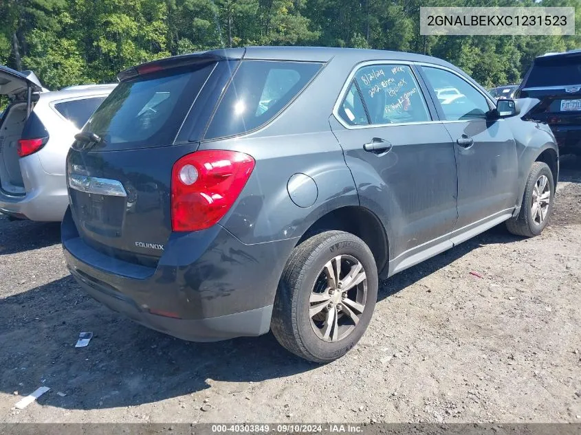 2012 Chevrolet Equinox Ls VIN: 2GNALBEKXC1231523 Lot: 40303849