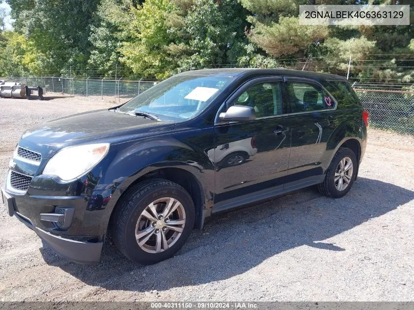 2012 Chevrolet Equinox Ls VIN: 2GNALBEK4C6363129 Lot: 40311150