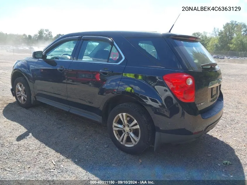 2012 Chevrolet Equinox Ls VIN: 2GNALBEK4C6363129 Lot: 40311150