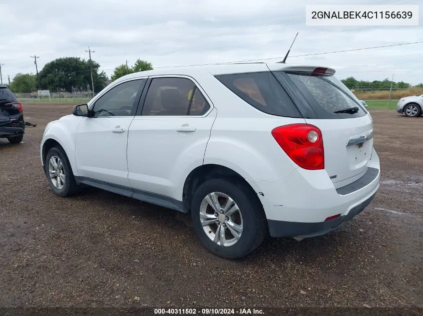 2012 Chevrolet Equinox Ls VIN: 2GNALBEK4C1156639 Lot: 40311502