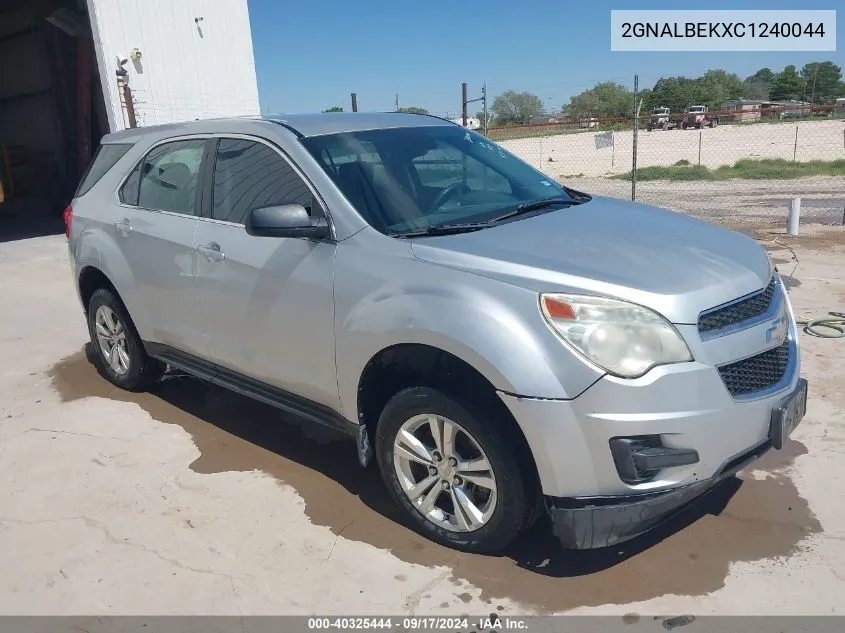 2012 Chevrolet Equinox Ls VIN: 2GNALBEKXC1240044 Lot: 40325444