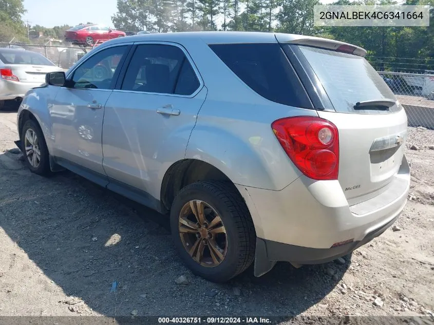 2012 Chevrolet Equinox Ls VIN: 2GNALBEK4C6341664 Lot: 40326751