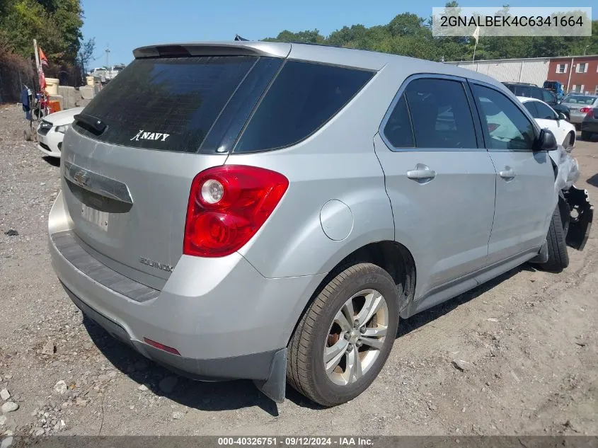 2012 Chevrolet Equinox Ls VIN: 2GNALBEK4C6341664 Lot: 40326751