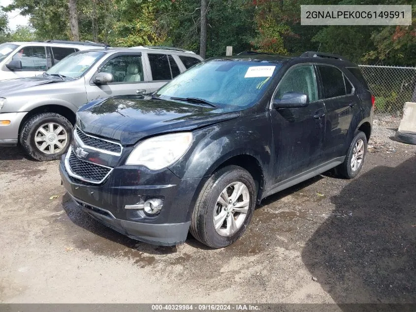 2012 Chevrolet Equinox 2Lt VIN: 2GNALPEK0C6149591 Lot: 40329984