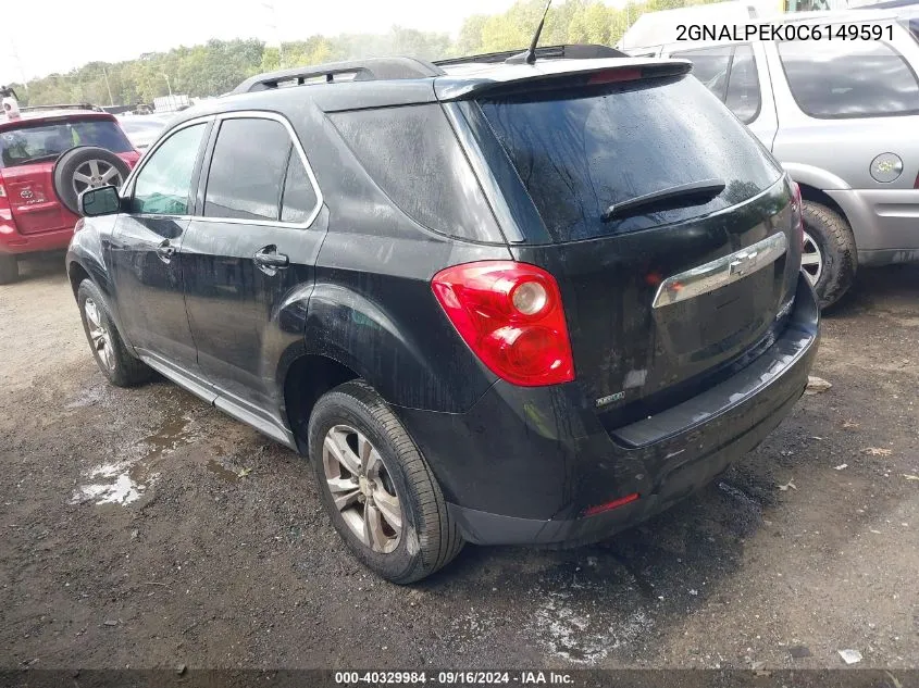 2012 Chevrolet Equinox 2Lt VIN: 2GNALPEK0C6149591 Lot: 40329984