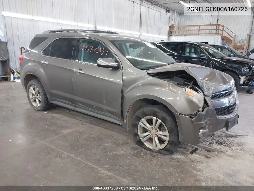 2012 Chevrolet Equinox Ltz VIN: 2GNFLGEK0C6160726 Lot: 40337239