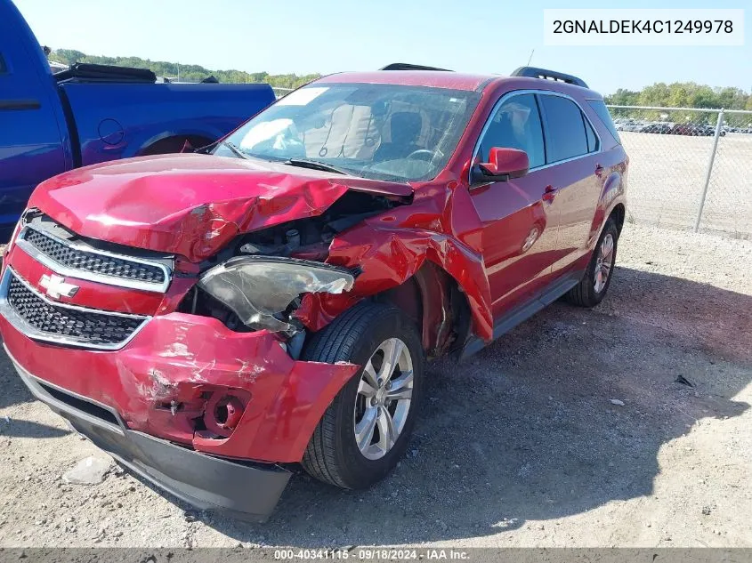 2012 Chevrolet Equinox 1Lt VIN: 2GNALDEK4C1249978 Lot: 40341115