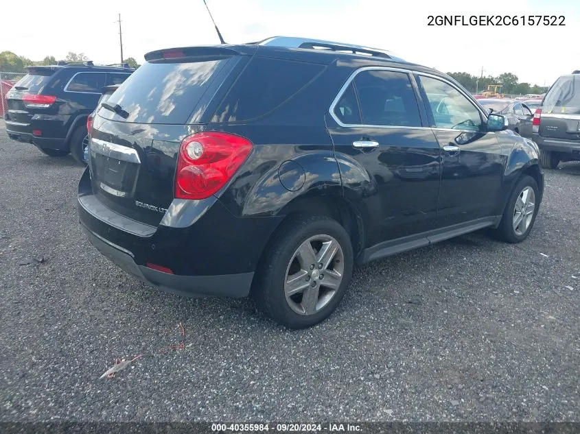 2012 Chevrolet Equinox Ltz VIN: 2GNFLGEK2C6157522 Lot: 40355984