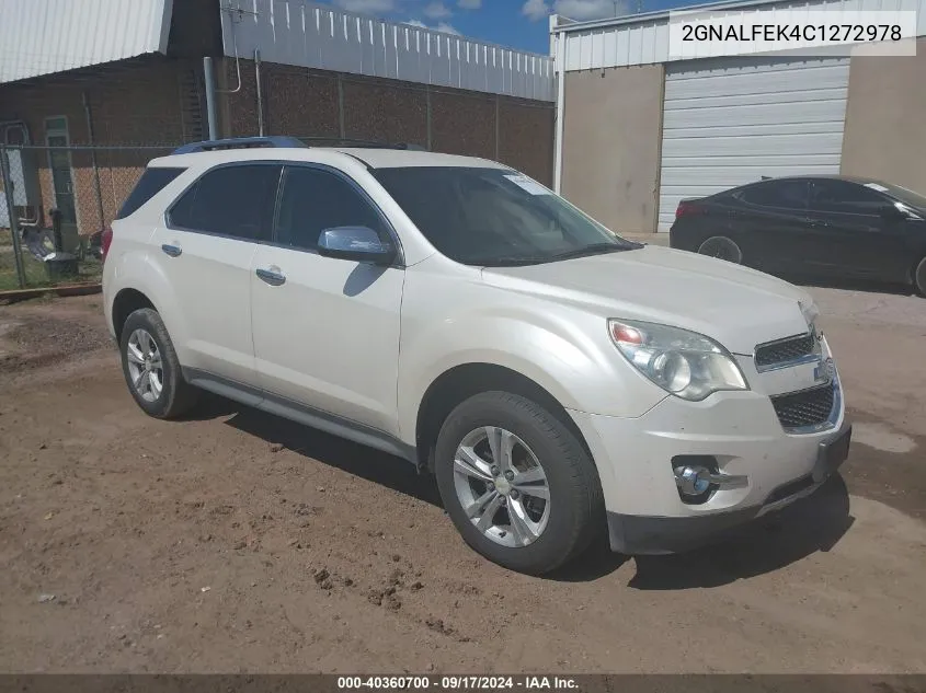 2012 Chevrolet Equinox Ltz VIN: 2GNALFEK4C1272978 Lot: 40360700