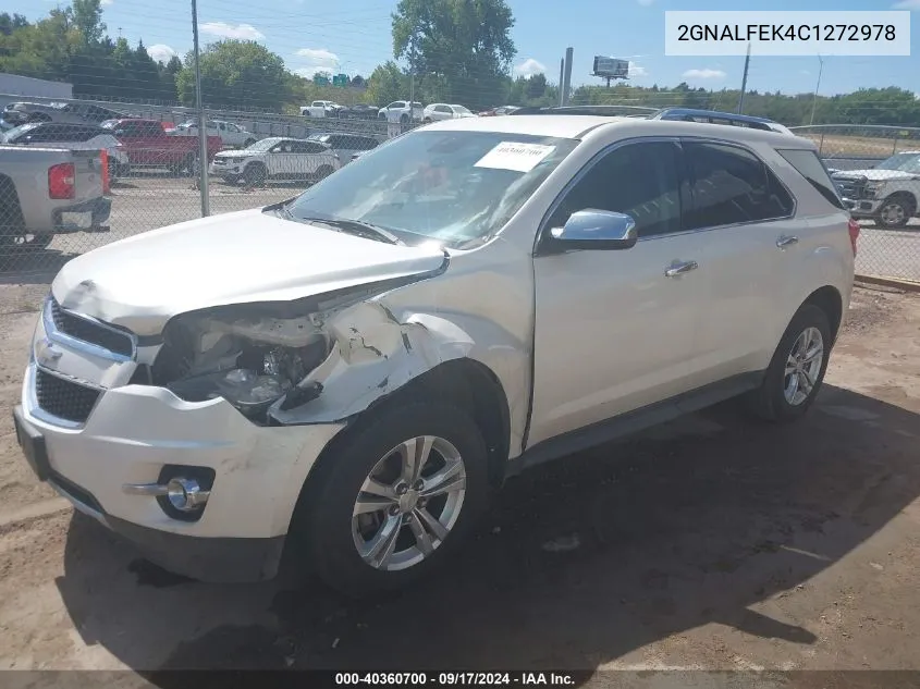 2012 Chevrolet Equinox Ltz VIN: 2GNALFEK4C1272978 Lot: 40360700