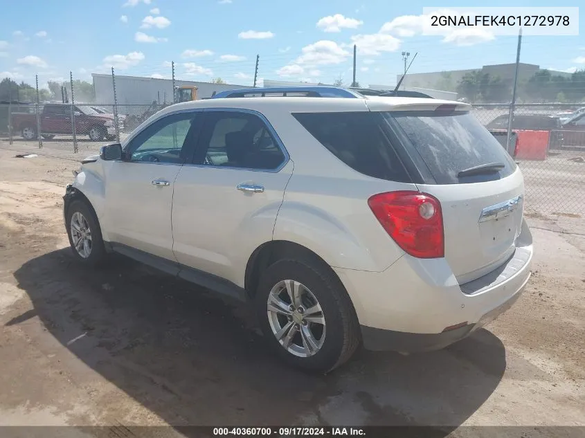 2012 Chevrolet Equinox Ltz VIN: 2GNALFEK4C1272978 Lot: 40360700