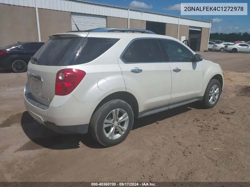 2012 Chevrolet Equinox Ltz VIN: 2GNALFEK4C1272978 Lot: 40360700