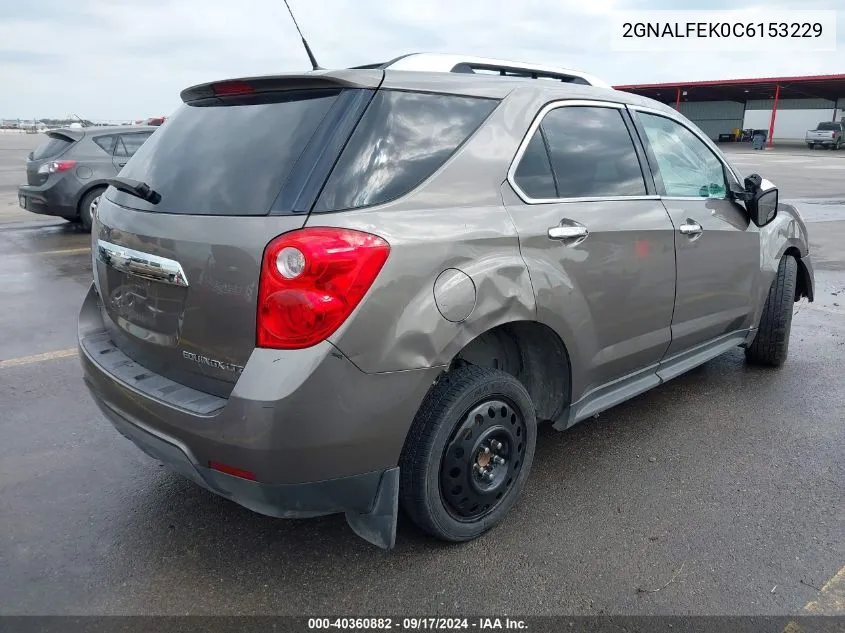 2012 Chevrolet Equinox Ltz VIN: 2GNALFEK0C6153229 Lot: 40360882