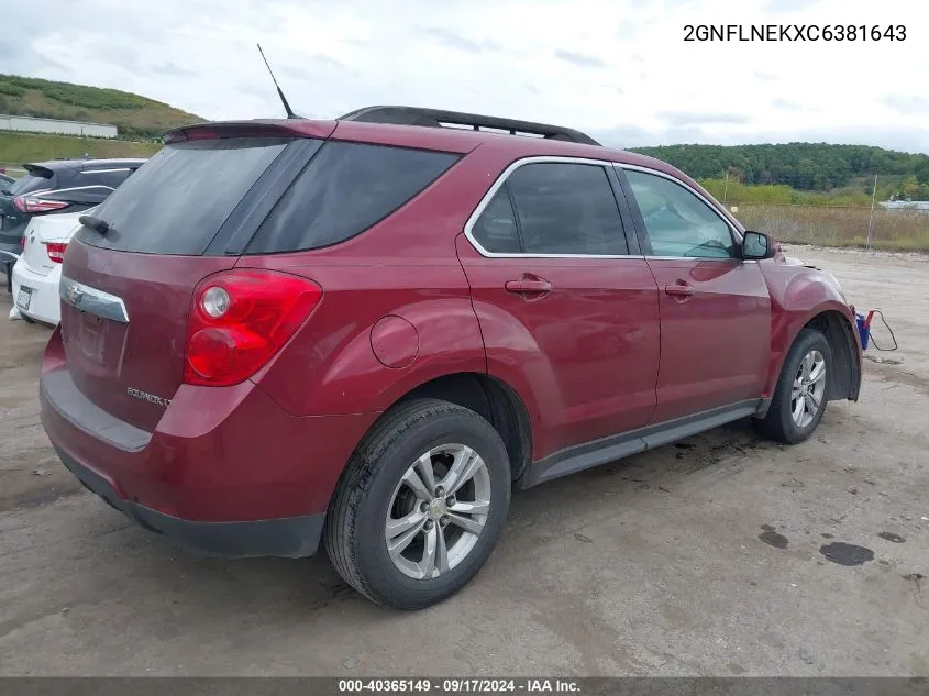 2012 Chevrolet Equinox 2Lt VIN: 2GNFLNEKXC6381643 Lot: 40365149