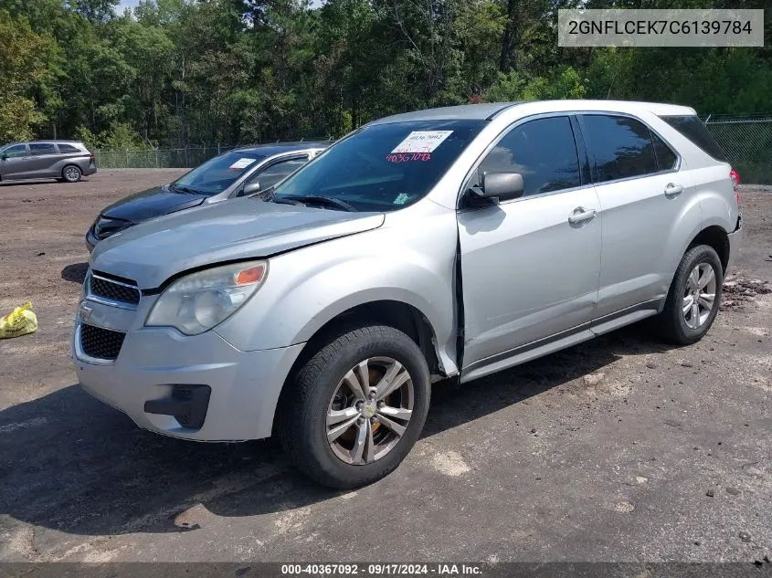 2012 Chevrolet Equinox Ls VIN: 2GNFLCEK7C6139784 Lot: 40367092