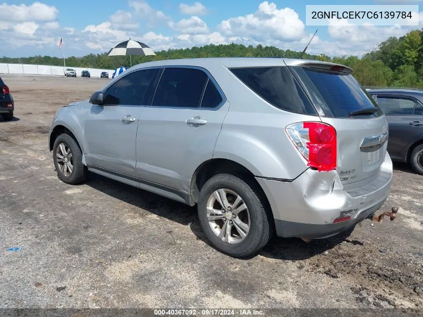 2012 Chevrolet Equinox Ls VIN: 2GNFLCEK7C6139784 Lot: 40367092