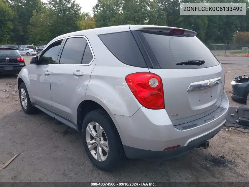 2012 Chevrolet Equinox Ls VIN: 2GNFLCEK0C6133499 Lot: 40374568