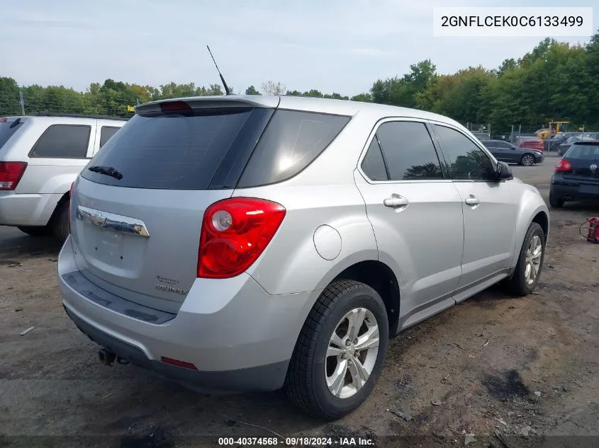 2012 Chevrolet Equinox Ls VIN: 2GNFLCEK0C6133499 Lot: 40374568