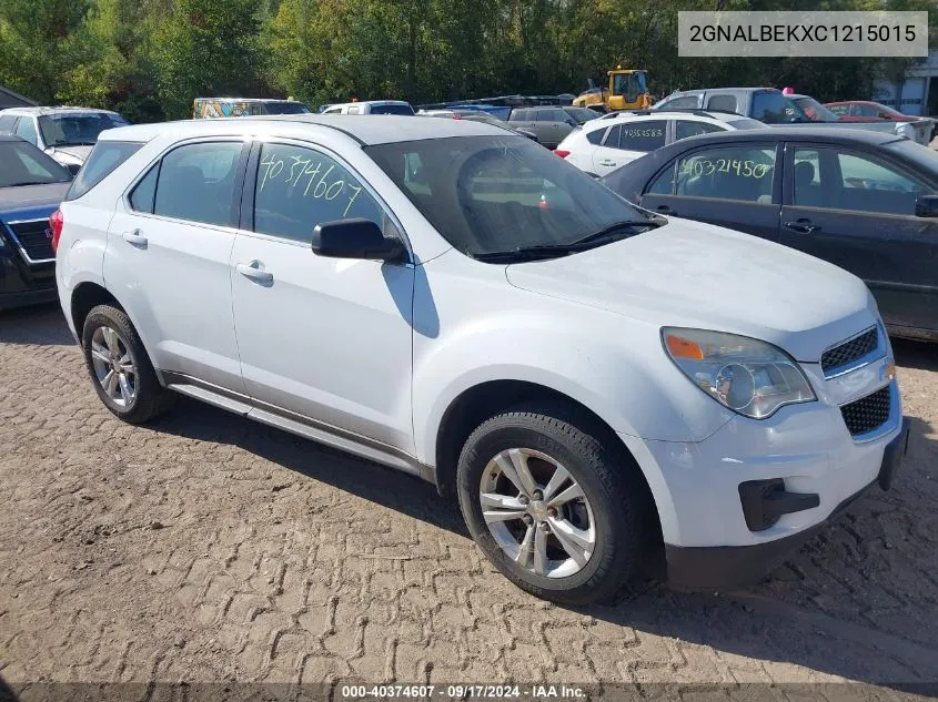 2012 Chevrolet Equinox Ls VIN: 2GNALBEKXC1215015 Lot: 40374607