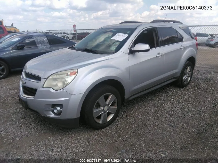 2012 Chevrolet Equinox 2Lt VIN: 2GNALPEK0C6140373 Lot: 40377637