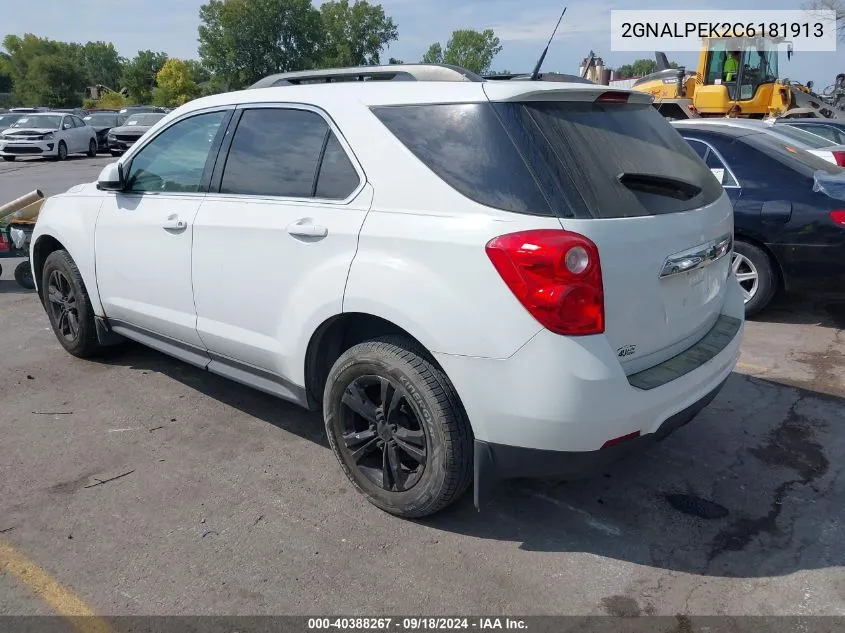 2012 Chevrolet Equinox 2Lt VIN: 2GNALPEK2C6181913 Lot: 40388267