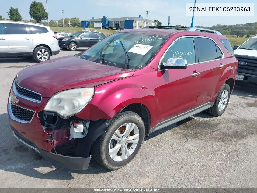 2012 Chevrolet Equinox Ltz VIN: 2GNALFEK1C6233963 Lot: 40389017