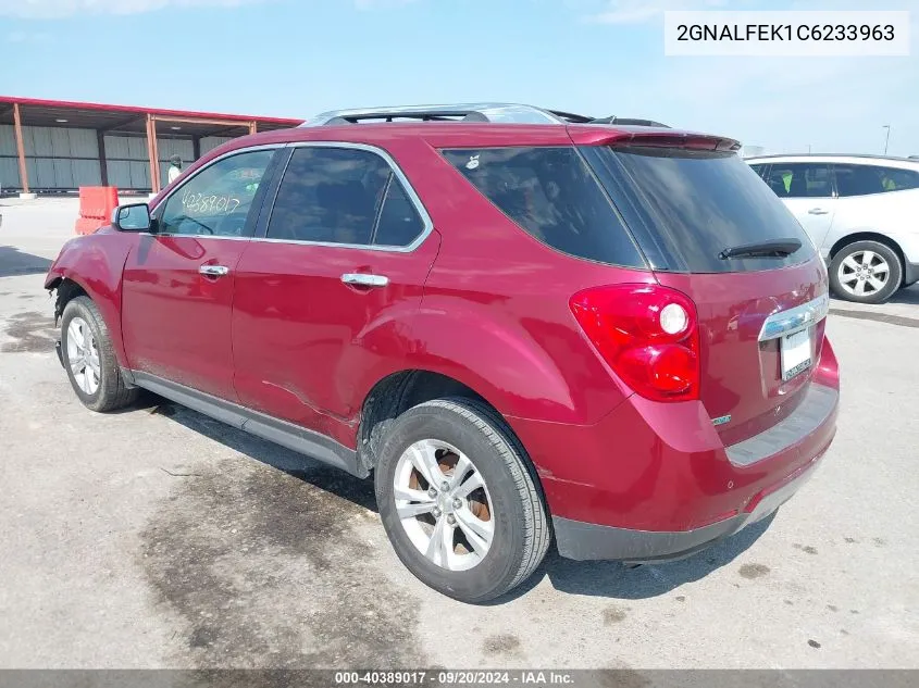 2012 Chevrolet Equinox Ltz VIN: 2GNALFEK1C6233963 Lot: 40389017